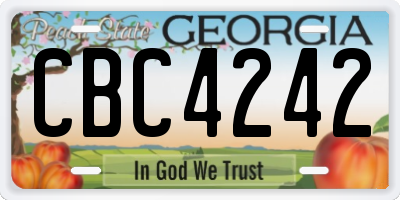 GA license plate CBC4242