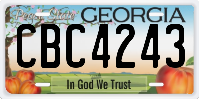 GA license plate CBC4243