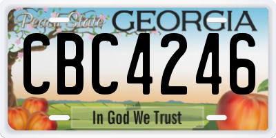 GA license plate CBC4246