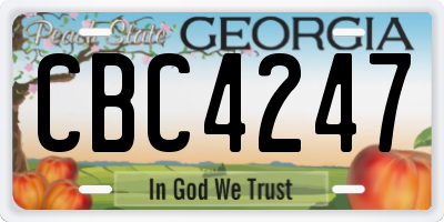 GA license plate CBC4247