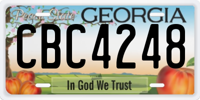 GA license plate CBC4248