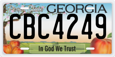 GA license plate CBC4249