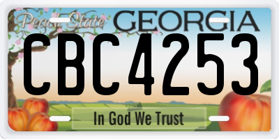 GA license plate CBC4253