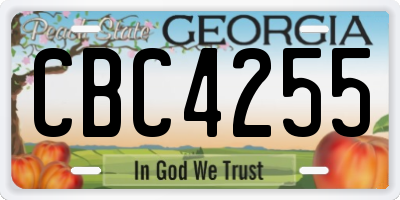 GA license plate CBC4255