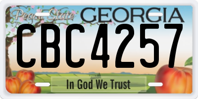 GA license plate CBC4257