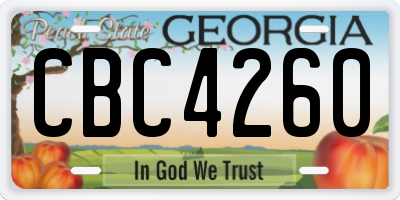GA license plate CBC4260
