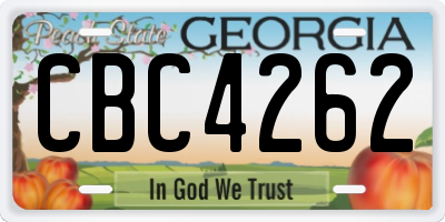 GA license plate CBC4262