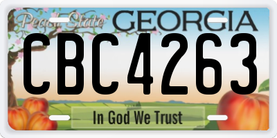 GA license plate CBC4263