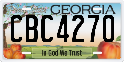 GA license plate CBC4270