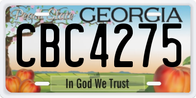 GA license plate CBC4275