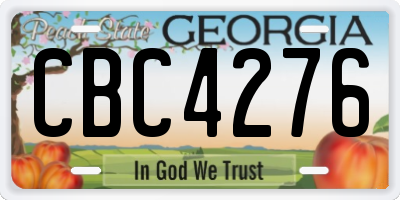 GA license plate CBC4276