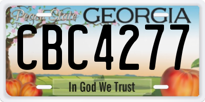 GA license plate CBC4277