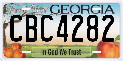GA license plate CBC4282