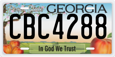 GA license plate CBC4288