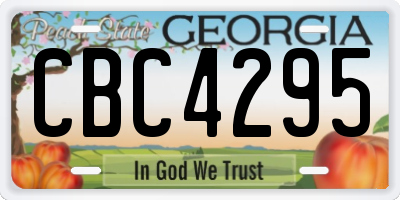 GA license plate CBC4295