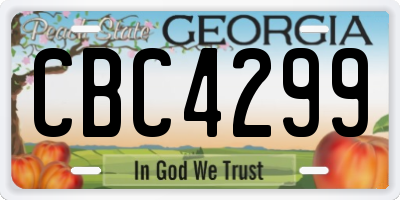 GA license plate CBC4299