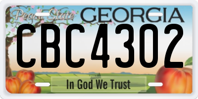 GA license plate CBC4302