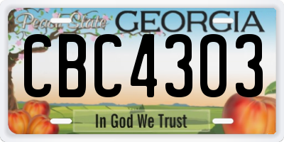 GA license plate CBC4303