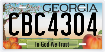 GA license plate CBC4304