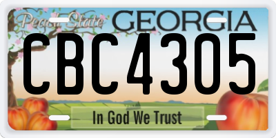 GA license plate CBC4305
