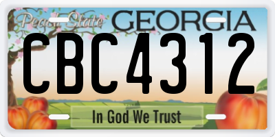 GA license plate CBC4312