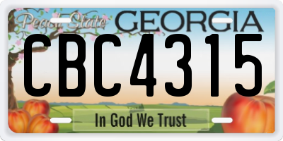 GA license plate CBC4315