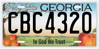 GA license plate CBC4320