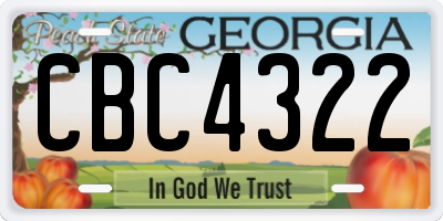 GA license plate CBC4322