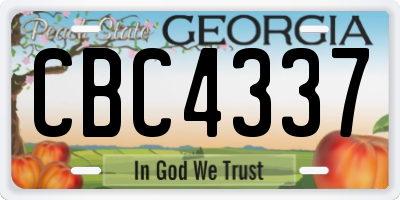 GA license plate CBC4337