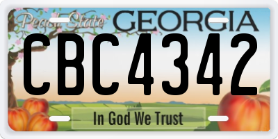 GA license plate CBC4342