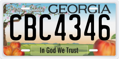 GA license plate CBC4346