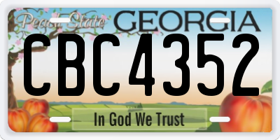 GA license plate CBC4352