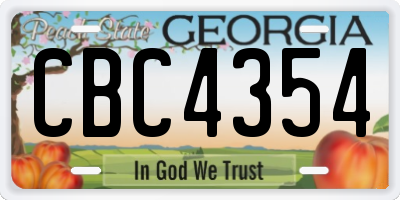 GA license plate CBC4354