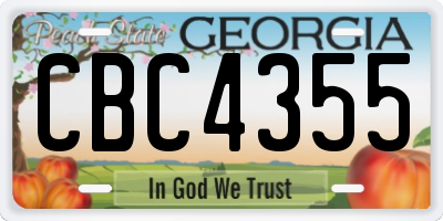 GA license plate CBC4355