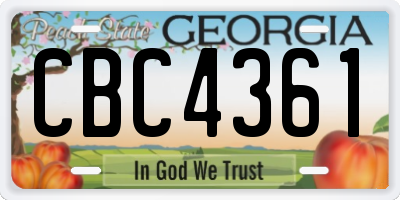 GA license plate CBC4361