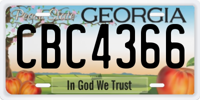 GA license plate CBC4366