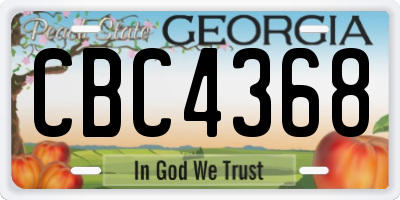 GA license plate CBC4368