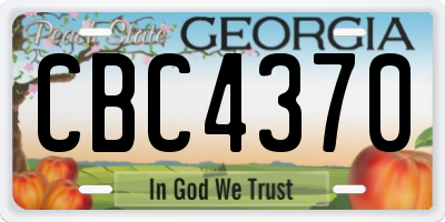 GA license plate CBC4370