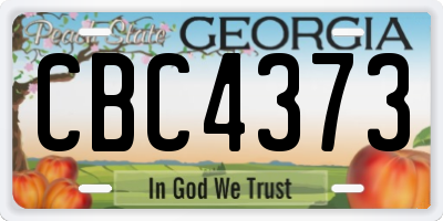 GA license plate CBC4373