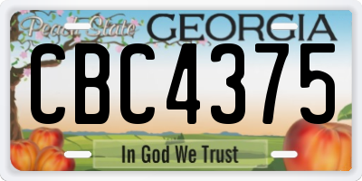 GA license plate CBC4375