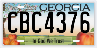GA license plate CBC4376