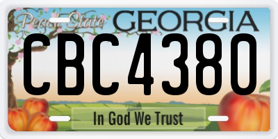 GA license plate CBC4380