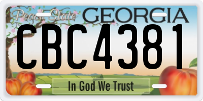 GA license plate CBC4381