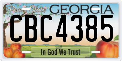 GA license plate CBC4385