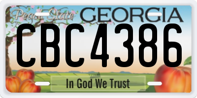 GA license plate CBC4386
