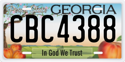 GA license plate CBC4388
