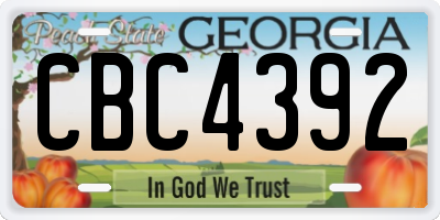 GA license plate CBC4392