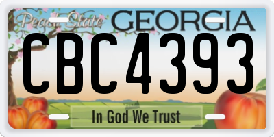 GA license plate CBC4393