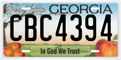 GA license plate CBC4394