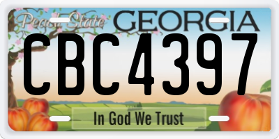 GA license plate CBC4397
